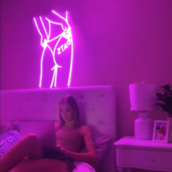 Neon Pink LED Sign Greek ZTA Sorority Bikini - Picture 3 of 4